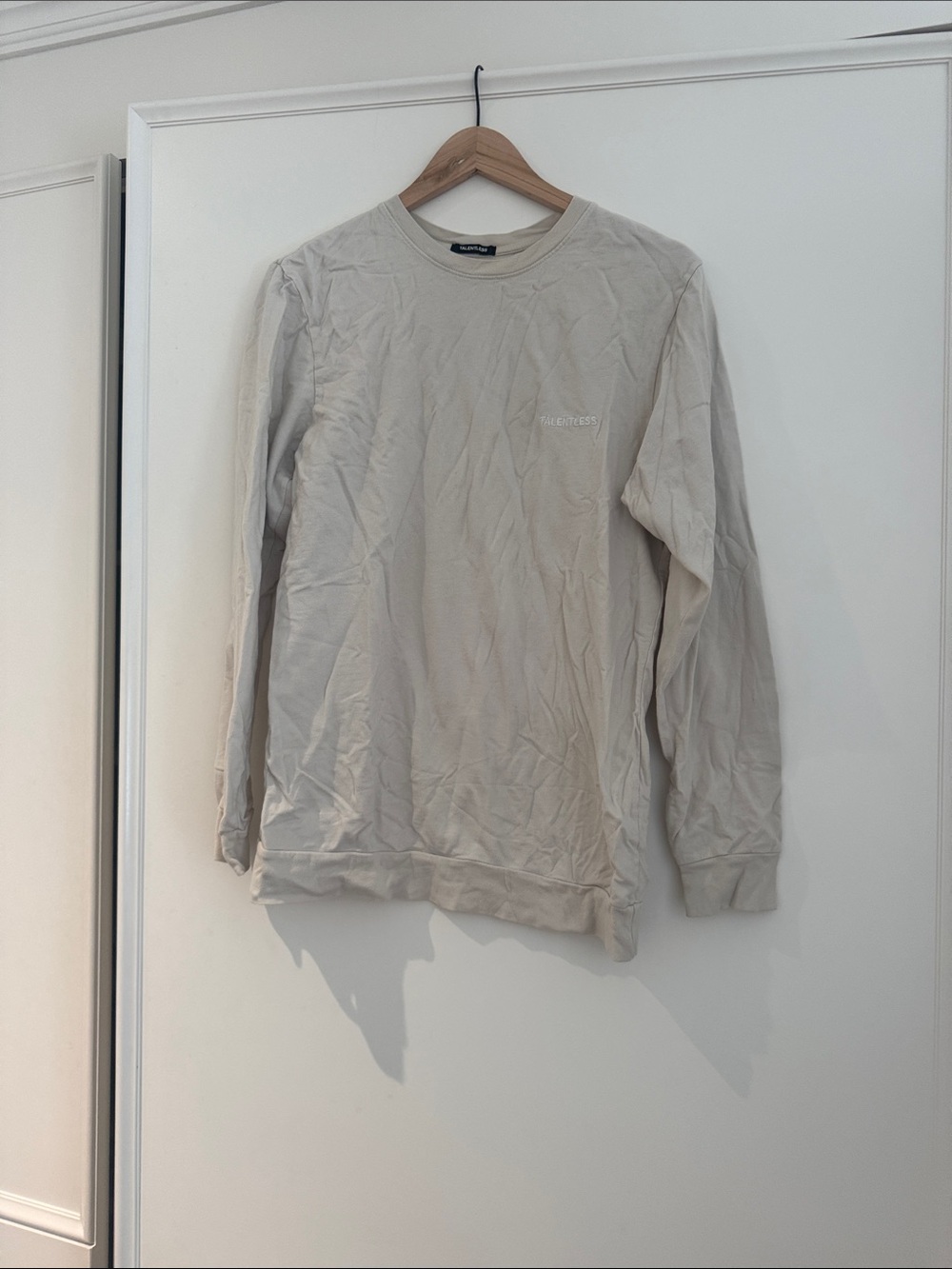 TALENTLESS Light Beige Crewneck Sweatshirt
